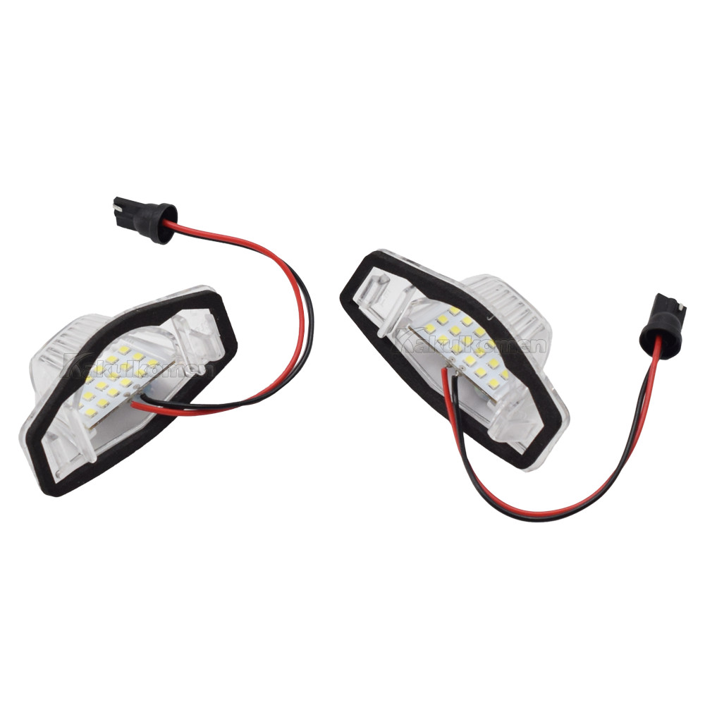 2pcs Car LED Number License Plate Light Assembly For Honda Odyssey Fit Jazz Stream Freed CR-V Logo I