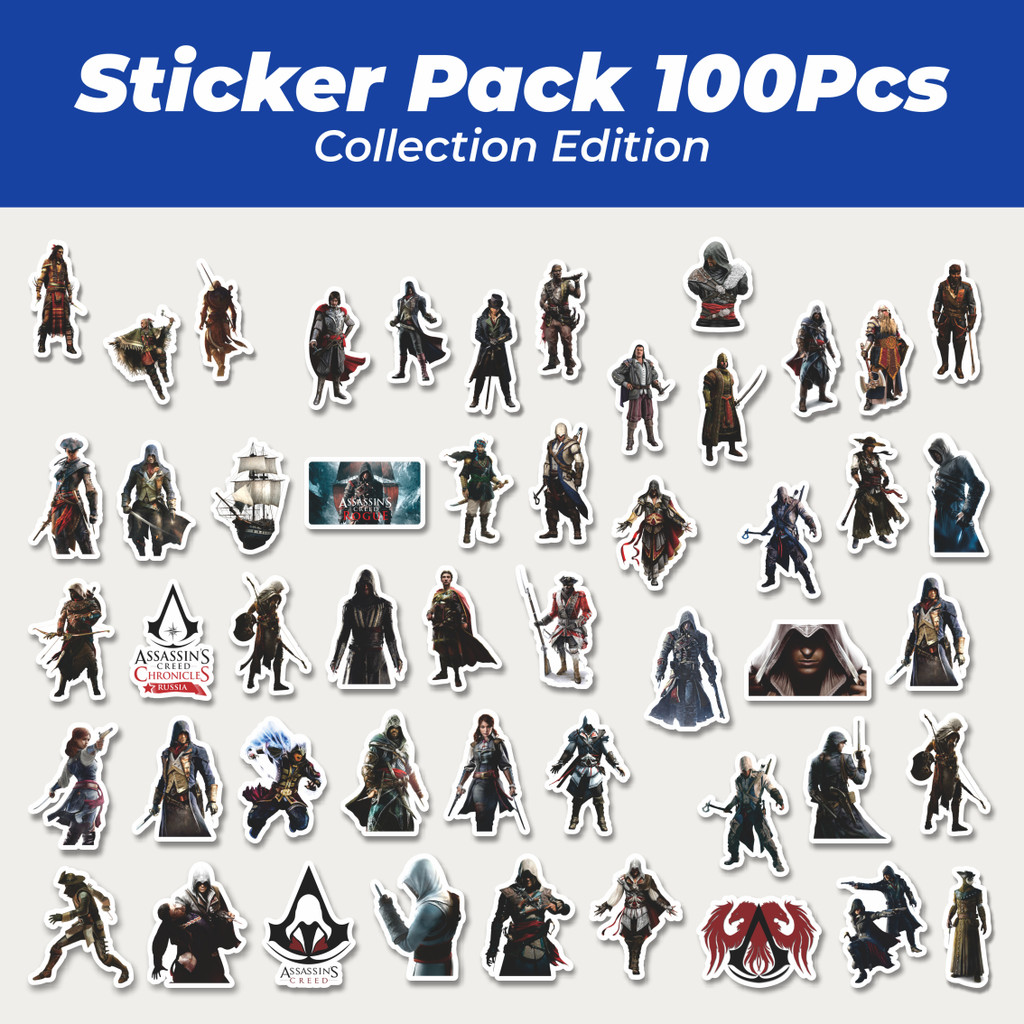 

Hot Stiker Game Series Assasin's Creed Universe Mix 5 Lucu Anti Air Stikers Berperekat Waterproof Sticker Decal Buat Motor Helm Buku Journal Koper Casing HP Laptop Botol Minum