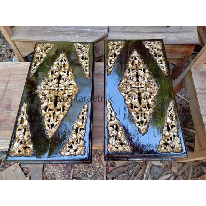 kotak pusaka ukir ketapang gold sunggingan isi 1 pusaka termurah kayu jati alusan