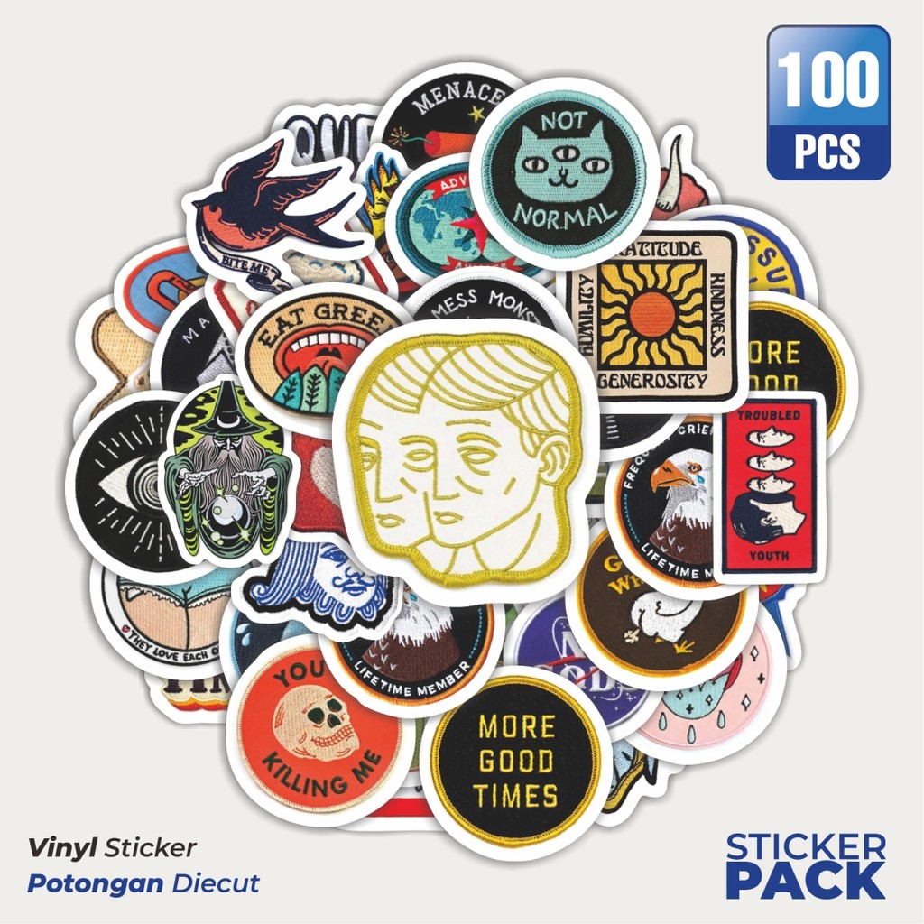 

Super Hemat! 100 PCS Stiker Patch V21 Waterproof Aesthetic- Untuk Laptop, Motor, dan Helm - Paper Stationery Pack