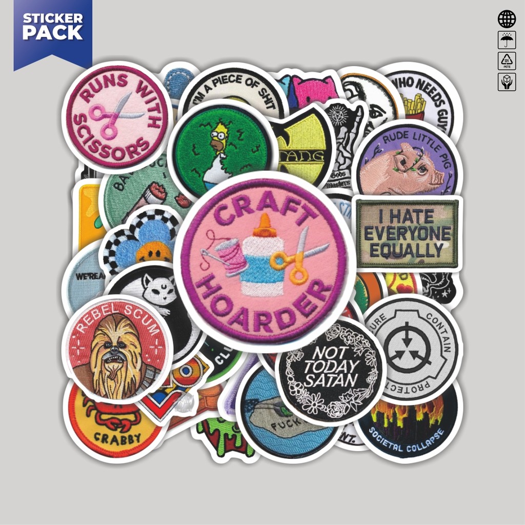 

[100PCS]Stiker Pack Stiker Patch V3 Aesthetic Vinyl Anti Air Dekorasi Sticker Laptop Buku Journal Koper Helm Casing HP Gitar Helm Skateboard