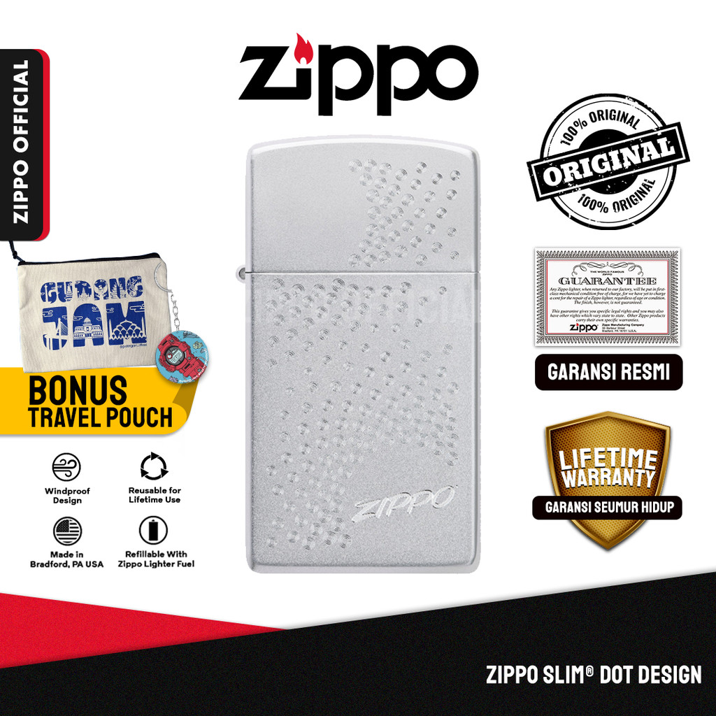 Zippo Slim® Dot Design 46271 | Garansi Lifetime | Original USA