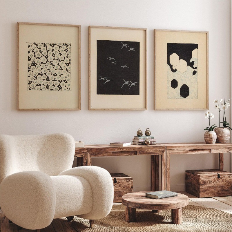 

Minimalist Japanese Black and White Abstract Sea Wave Posters and Prints Canvas Printing Wall Art Picture for Living Room Decor