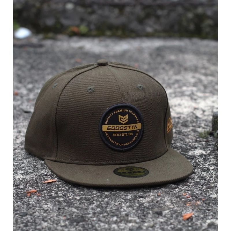 Topi Snapback EDSTN Premium Clothing Distro Pria Dewasa Hijau Army