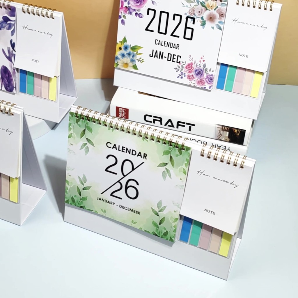 

2026 English Desk Calendar Pocket Notebook Labels 12 Months 2026 Monthly Schedule Planner Desktop Calendar Send a 1pcs Pen