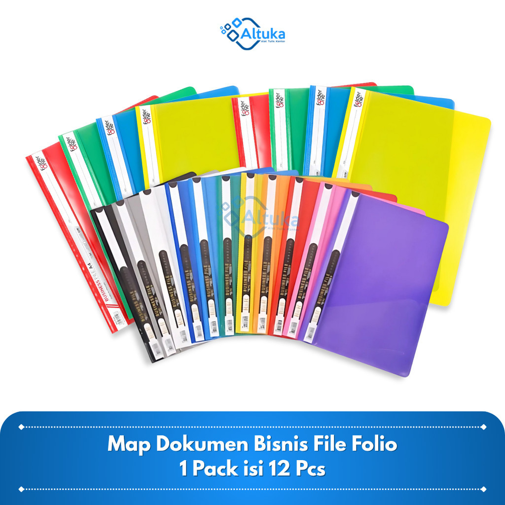 

(12 Pcs) Map Plastik Dokumen Bisnis File / Business File F4 Folio 1 Pack