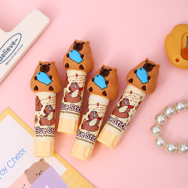 

1PC Cartoon Capybara Solid Glue Super Strong Adhesives Glue Stick Cute Student Glue Stick Office Supplies Student Stationery