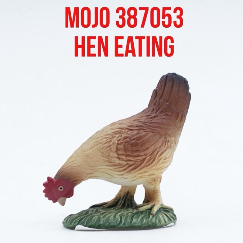 MOJO 387053 Hen Eating Chicken Ayam Betina Mainan Binatang Miniature Hewan Animal Figurine Pajangan 