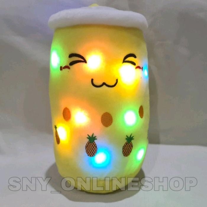 Boneka Boba / Minuman Boba / Bantal Boba LED 3 Mode 35cm L Kuning - -, - New