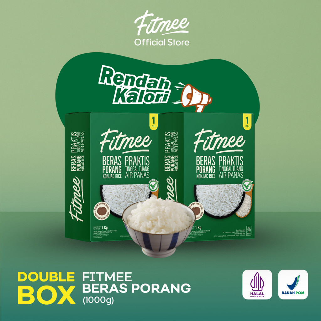 

Fitmee Beras Porang Gluten Free 1 kg - Shirataki / Konjac Rice Double box