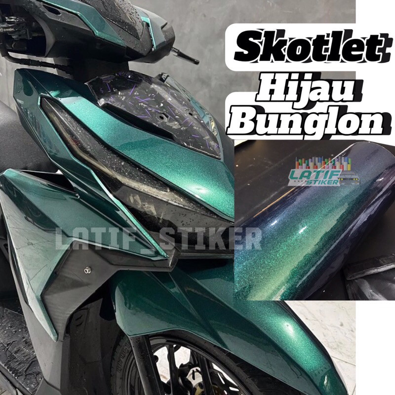 Skotlet Stiker Motor HIJAU Bunglon Sticker Bunglon SCOTLITE