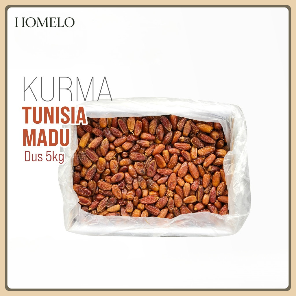 

(HOMELO) Kurma Tunisia Madu Deglet Noor 5 Kg Dus Premium Berkualitas