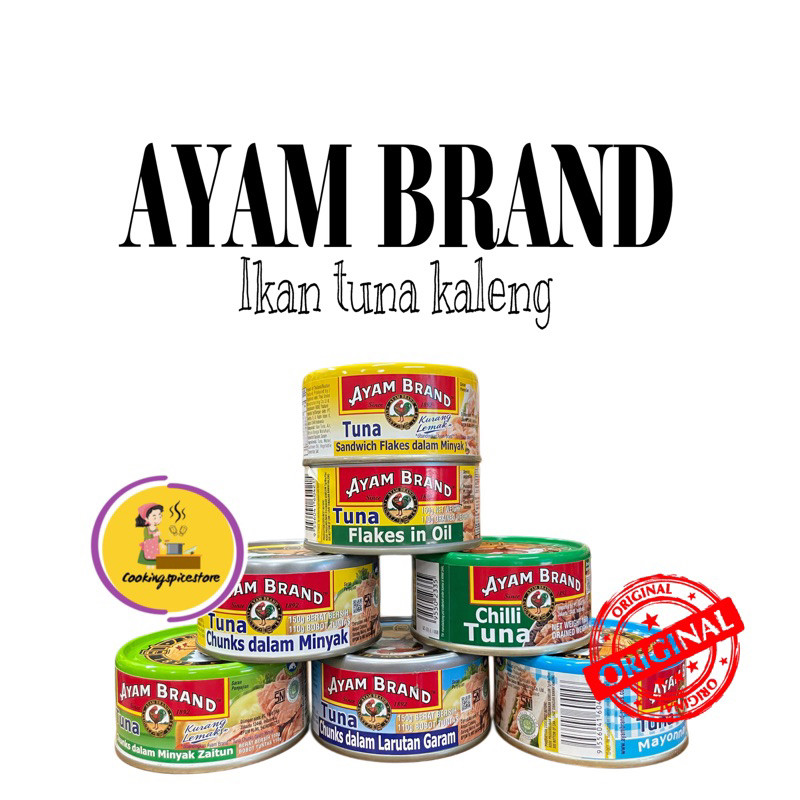

Ayam Brand Tuna Chunks in Oil / Olive Oil / Flakes In Oil / Cabe / tuna mayonnaise / sandwich flakes dalam minyak / chunks dalam larutan garam