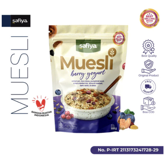 Muesli dried fruit mix Safiya sereal oatmeal diet sehat