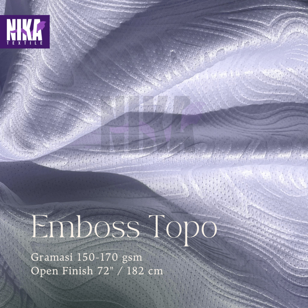 RUBANGRAU   Kain Bahan Jersey Drifit Dryfit Emboss Brazil Corak Topo Putih Premium