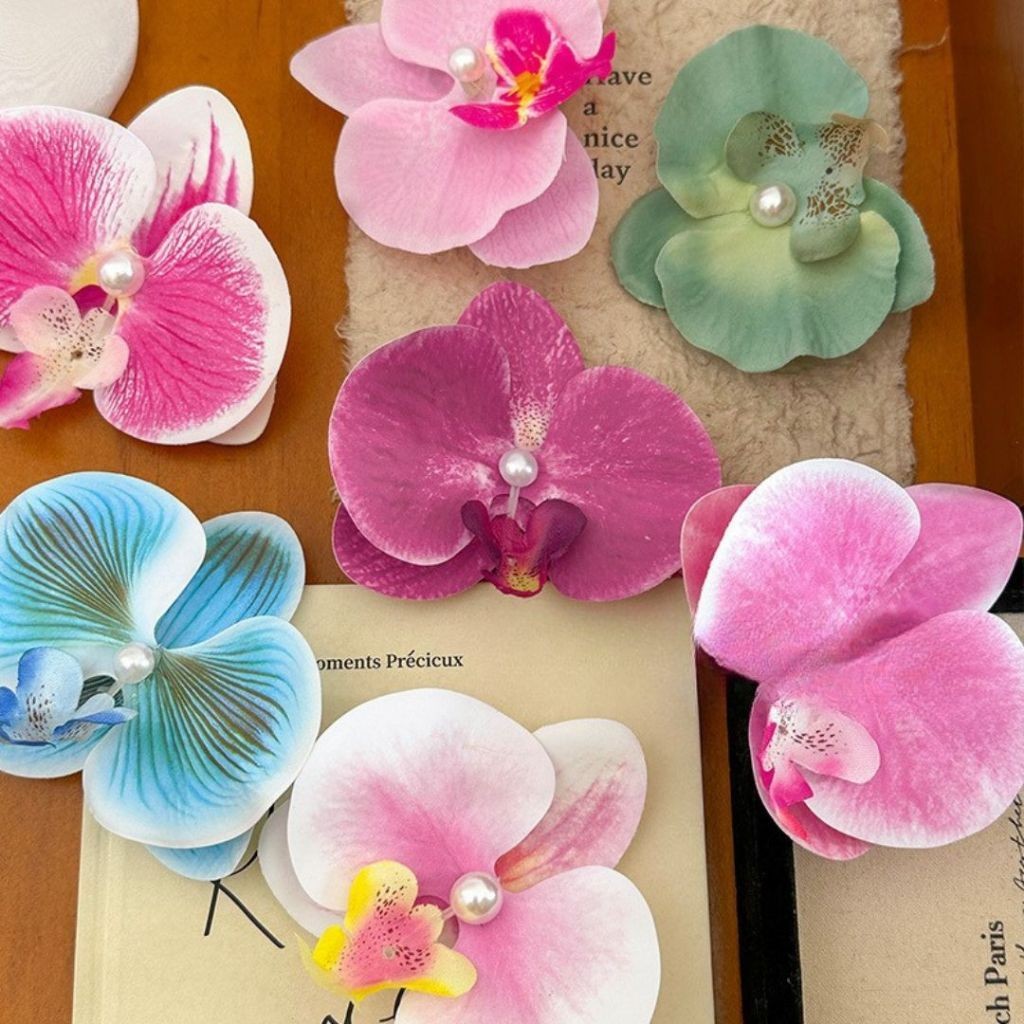 (acc ptk) JEPITAN RAMBUT ANGGREK / Jepitan Rambut Korea / JEPIT BUNGA ANGGREK ORCHID HAIR CLIP / Jep