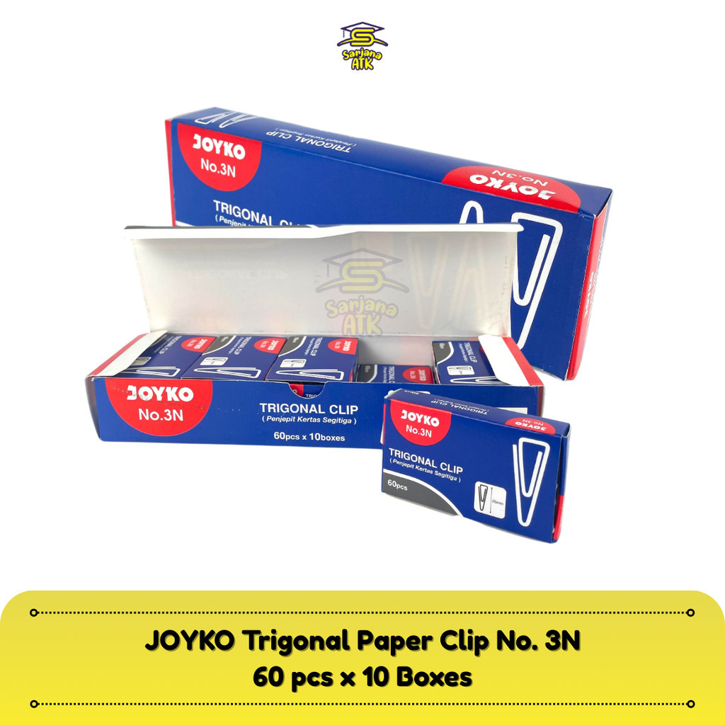 

(10 Pcs) JOYKO Trigonal Paper Clip Klip Penjepit Klip Segitiga Kertas No.3N