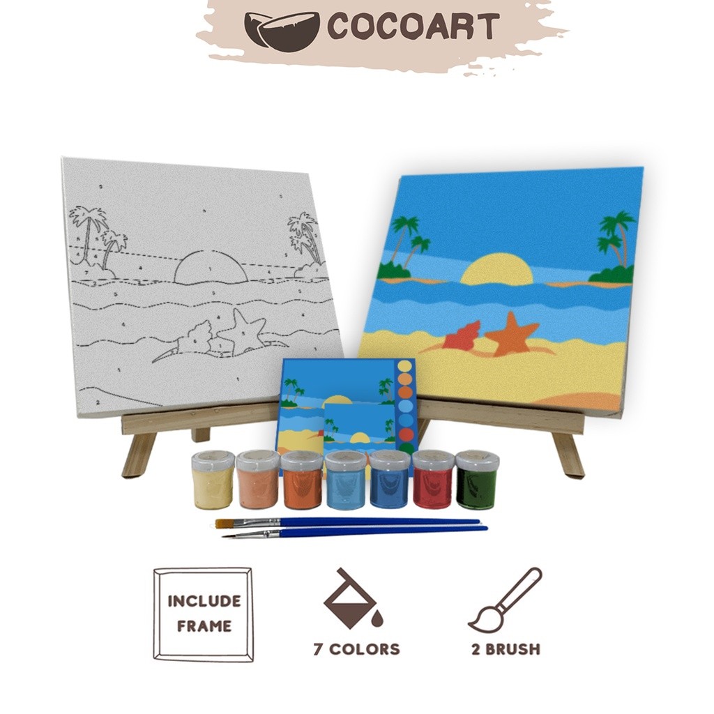 

Paint By Number Kit [ Hello Summer ] - Cocoart.id I Kanvas 20 x 20 cm