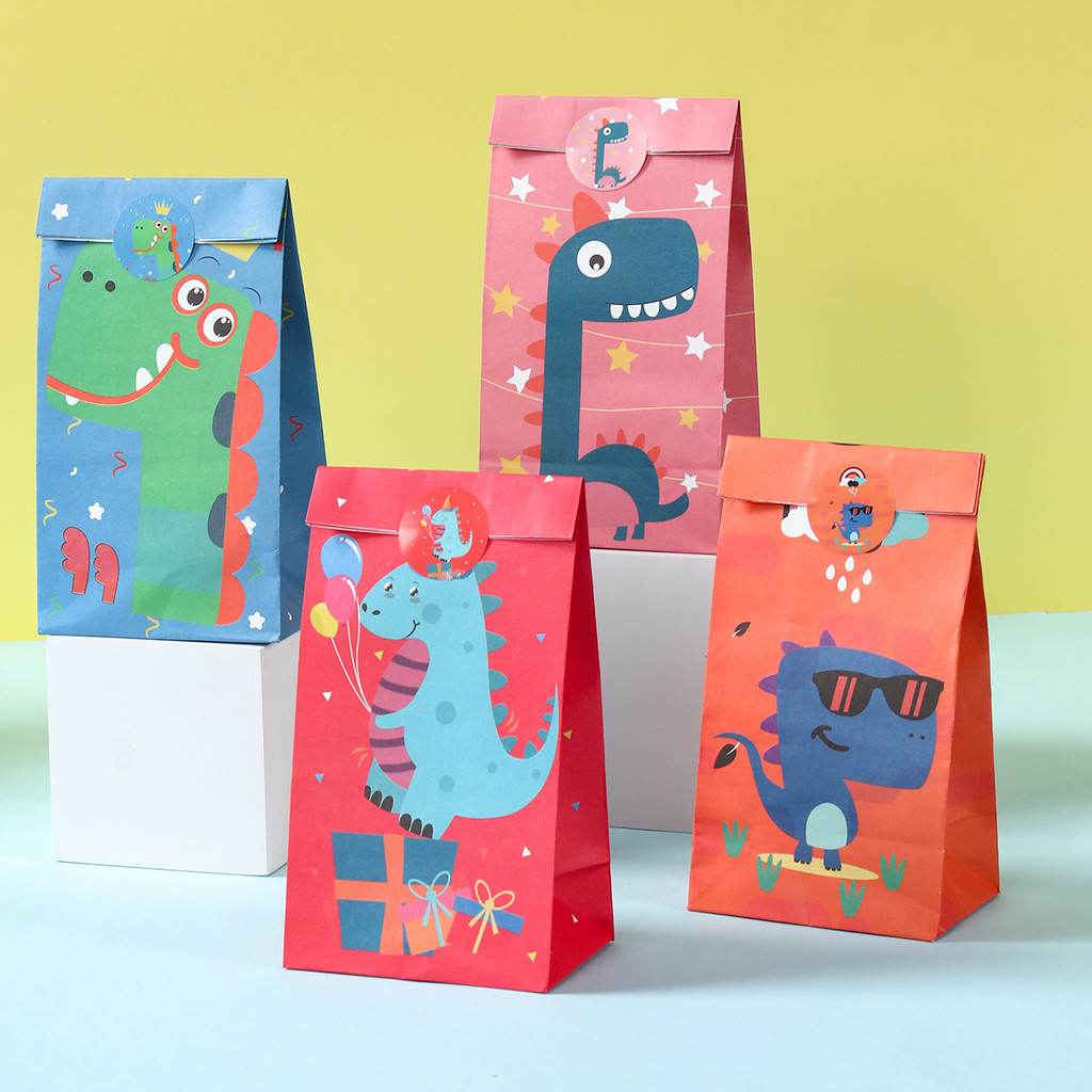 

Cartoon Dinosaur Gift Packaging Paper Bag Roar Dinosaur Birthday Party Decoration Kids Boy Favors Candy Bag Baby Shower Supplies