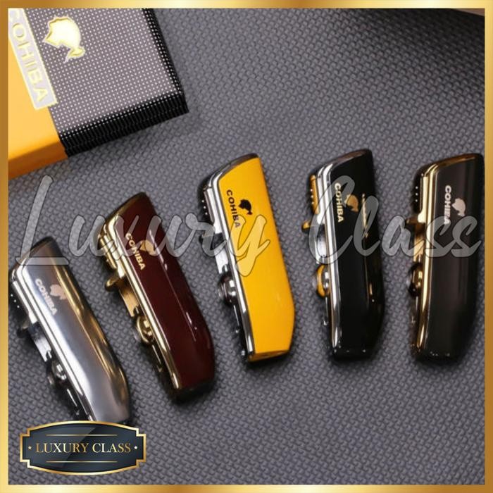 Cohiba Triple Jet Torch Lighter with Build-in Punch Tool, Lighter 3 Jet Flame Windproof