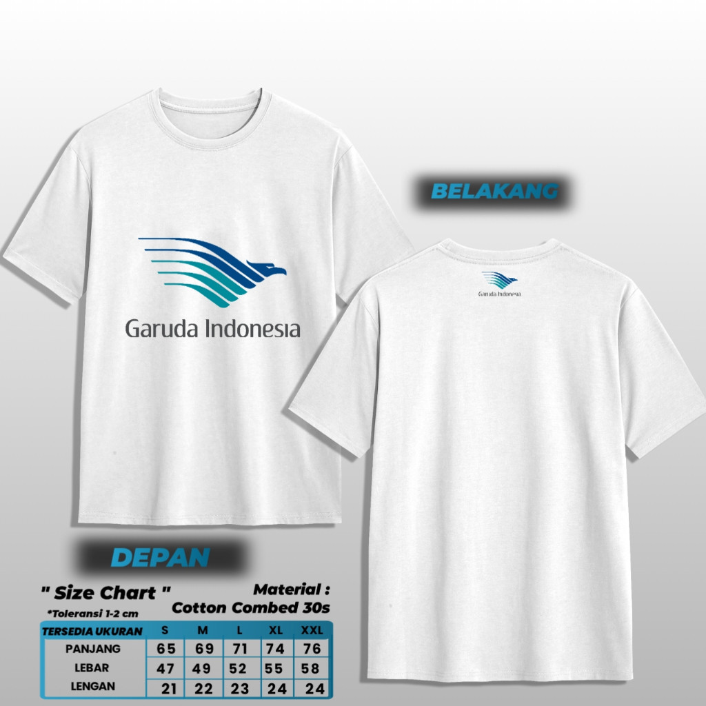 Kaos Garuda Indonesia Merchandise Kaos Maskapai MS12 Katun Combed 30s