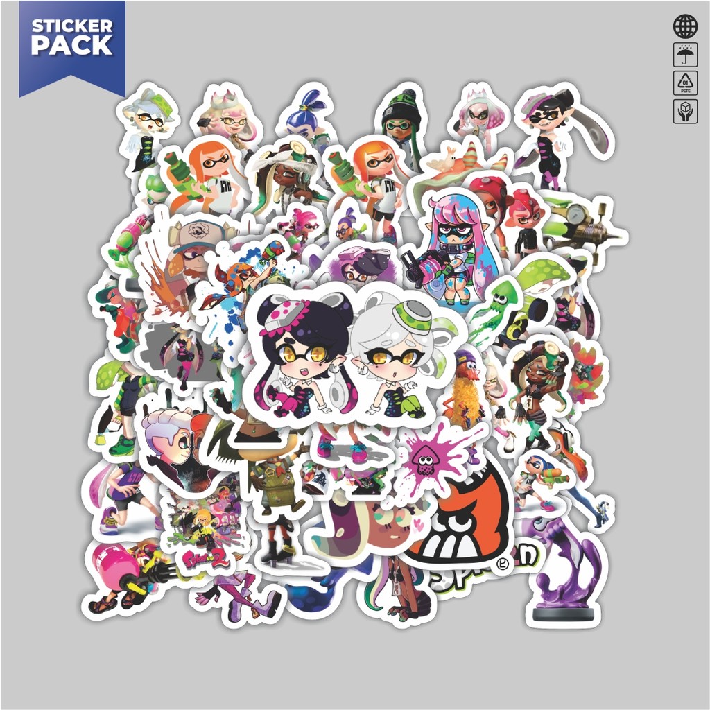 

[100PCS]Stiker Pack Stiker Game Series Splatoon Karakter Mix 1 Aesthetic Vinyl Anti Air Dekorasi Sticker Laptop Buku Journal Koper Helm Casing HP Gitar Helm Skateboard
