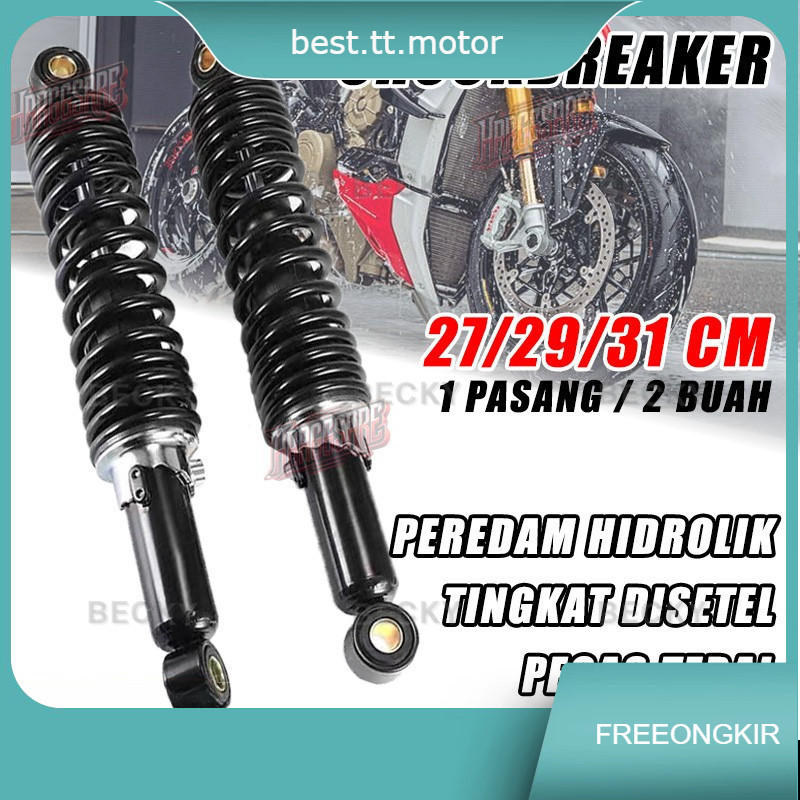 2 Buah Shock Belakang Wave, Shockbreaker Kualitas Tinggi untuk Motor - Cocok untuk Semua Jenis Motor