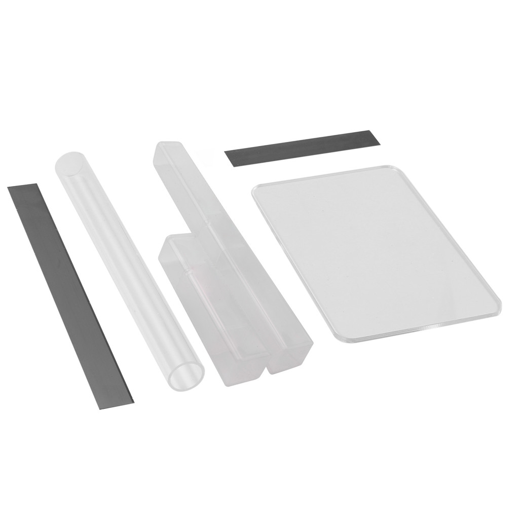 

AB33-6 Pcs Acrylic Solid Clay Roller Clear Acrylic Sheet Rectangle Shape Backing Board Flexible Polymer Clay Cutters Carbon