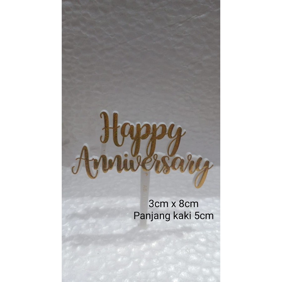 

*AMJ* (ISI 25PCS) CAKE TOPPER KUE huruf LATIN tulisan "HAPPY ANNIVERSARY