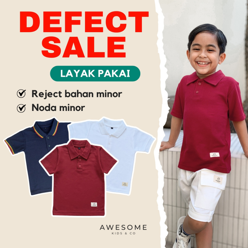Grade B Polo Shirt Polos Kaos Wangki Kerah Anak Polos