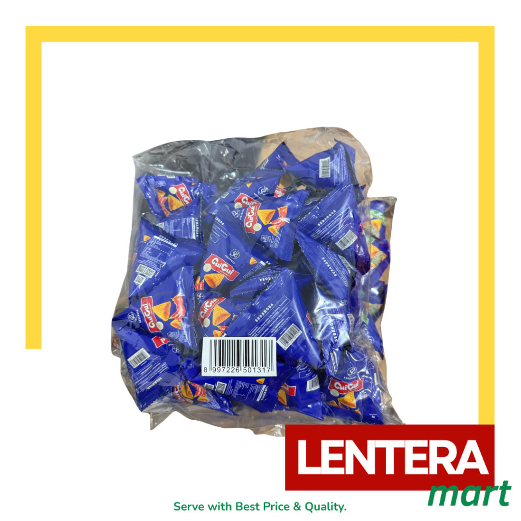 

CuiCui Makanan Ringan Ecer 1000 Rasa Rumput Laut/Spicy 1 Pack isi 30 pcs 9gr LenteraMart