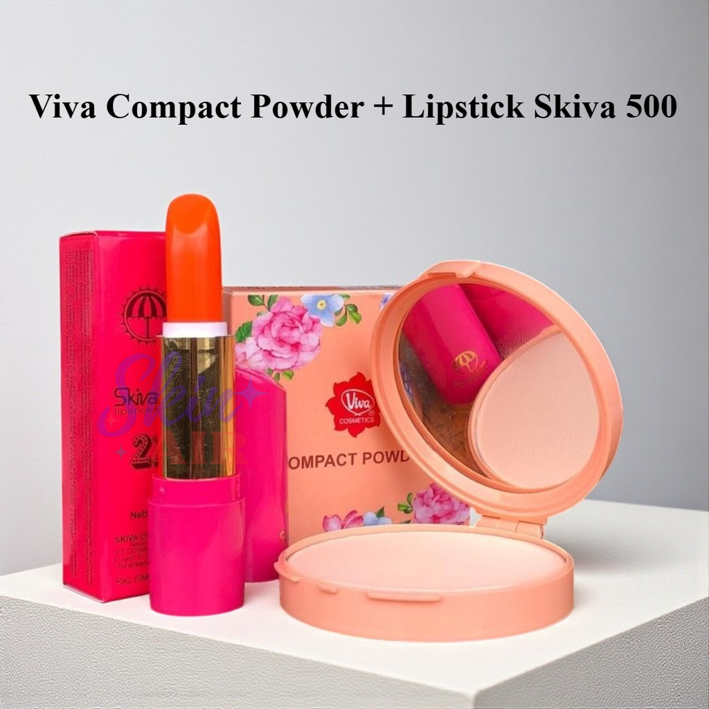 Viva Compact Powder + Lipstick Skiva – Bedak & Lipstik Paket Rias Wajah Original BPOM