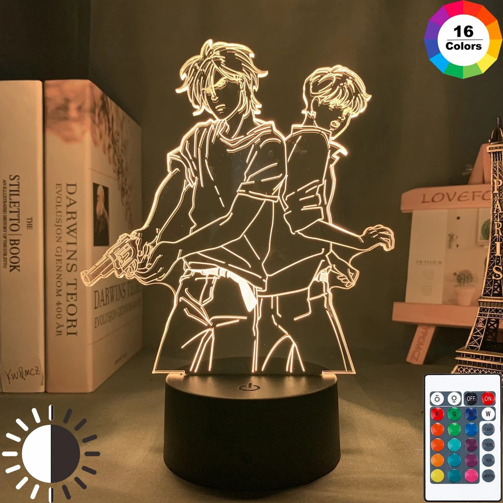 Attack On Titan LED Night Light Only Sell Acrylic Board Anime Figure Sunset Lamp Banana Fish For Roo