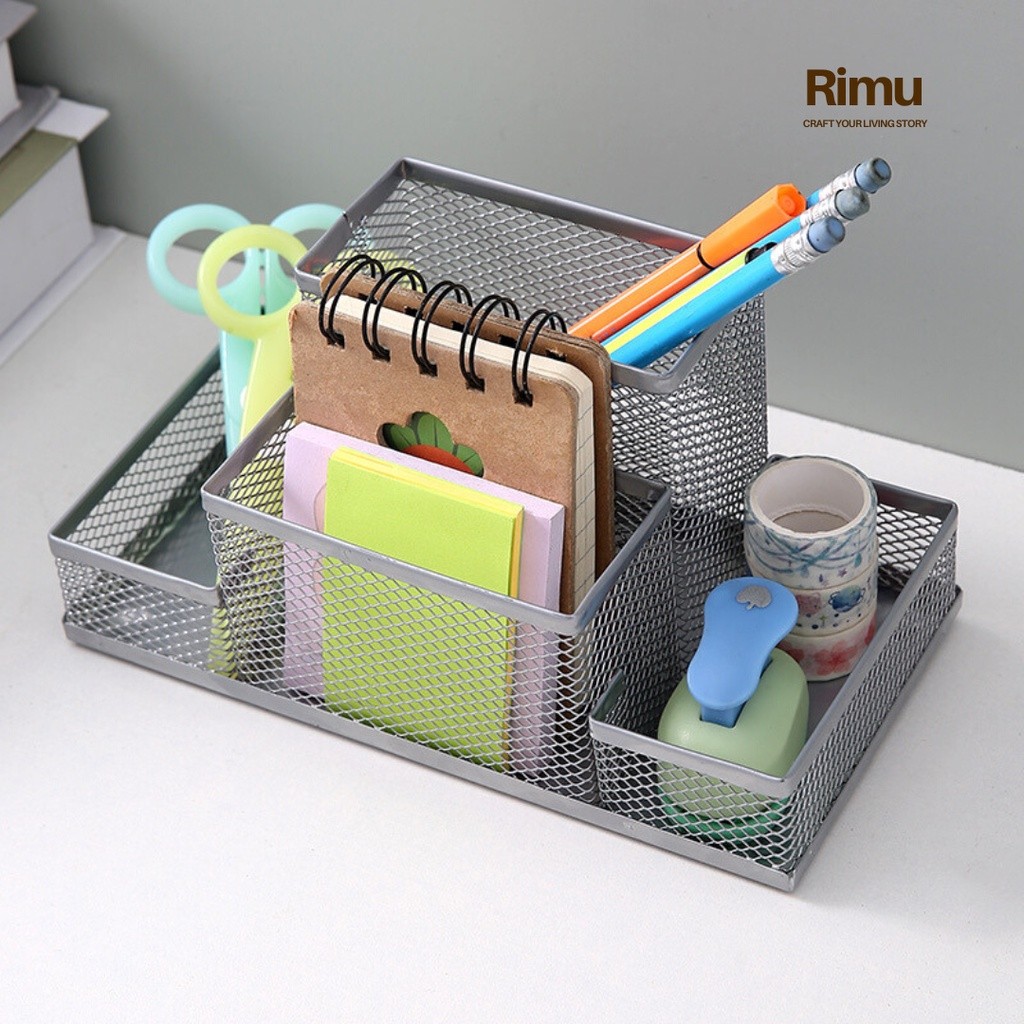 

New RIMU Basket Tempat Pen Pensil Persegi Alat Tulis Pensil Memo Holder Meja PenPremium
