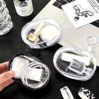 (acc ptk) MINI BAG KANTONG KABEL RESLETING / Pouch Kotak Penyimpanan Kabel Data Bening Pelindung Kab