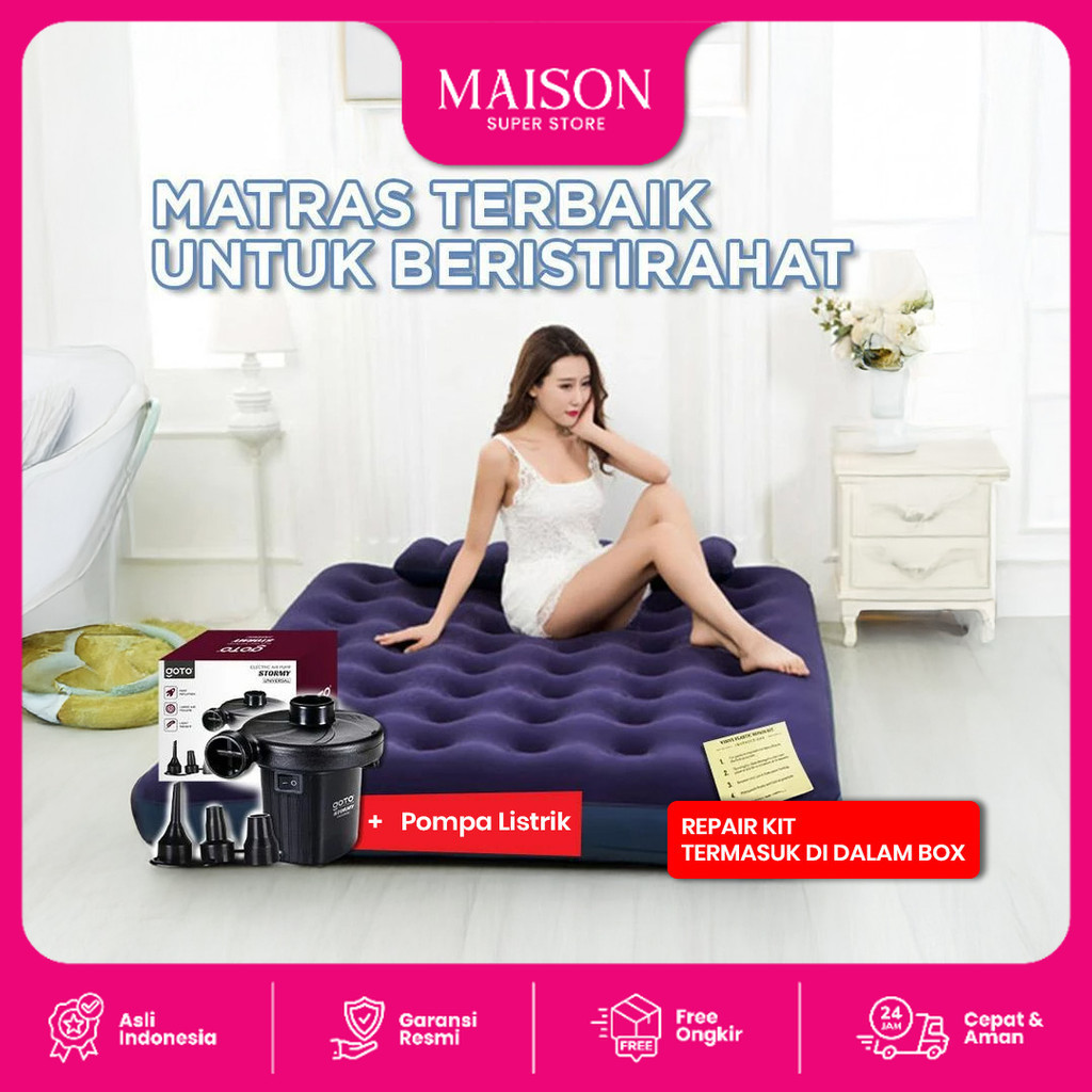 Goto Sleefy Matras Tidur Kasur Angin Double Air Bed Pompa Tiup