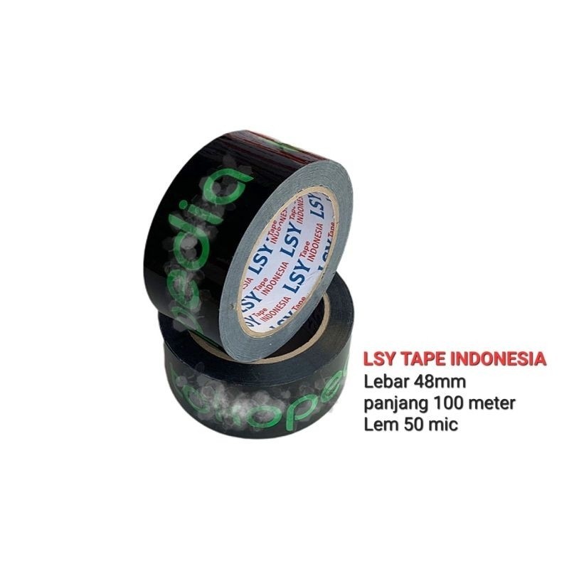 

lakban printing / lakban TK BG hitam 110 yard LSY TAPE INDONESIA