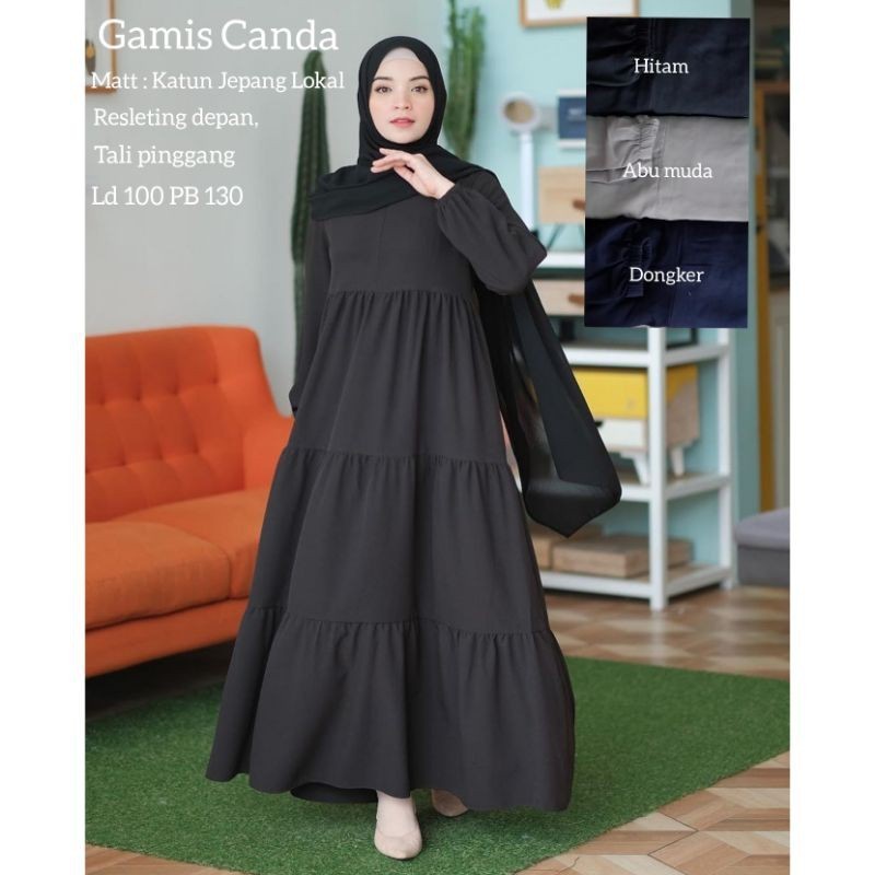 Terlaris  gamis katun list polos rempel Bestseller