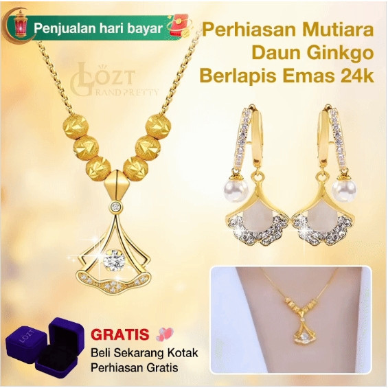 [FLASH SALE】【7.7 Promosi】LOZT Kalung Anting Emas Asli 24k Anting Mutiara Emas 22k LombokKalung Antin
