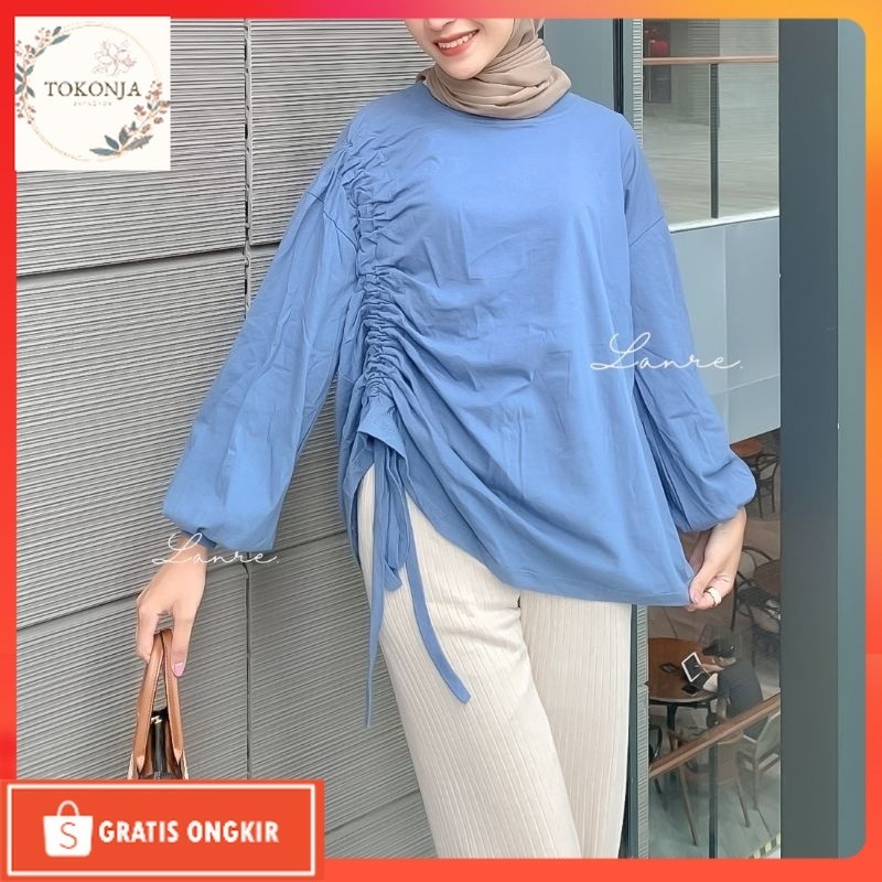 Blouse Terkini / senorita blouse serut - Blouse Tali Serut - Blouse Serut Tangan - blouse Katun Over