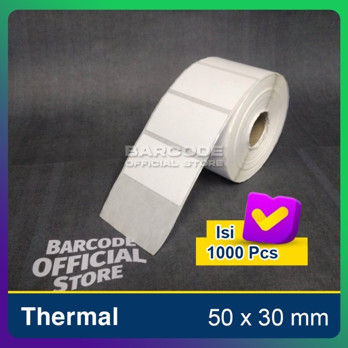 

KERTAS STICKER LABEL PRINTER BARCODE 50 X 30 MM - 1 LINE - THERMAL -TMI69