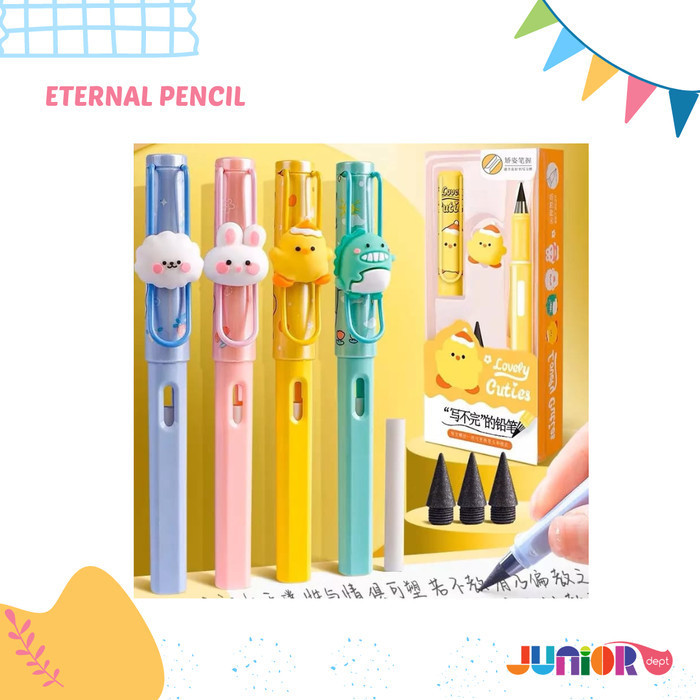 

promo ✨ -Eternal Pencil / Pensil Anti Patah / Perlengkapan Sekolah/ Pensil Lucu - Kuning