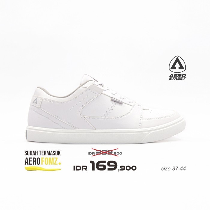 Aerostreet 36-45 Hoops Low Putih Abu Muda Putih - Sepatu Sneakers - 38