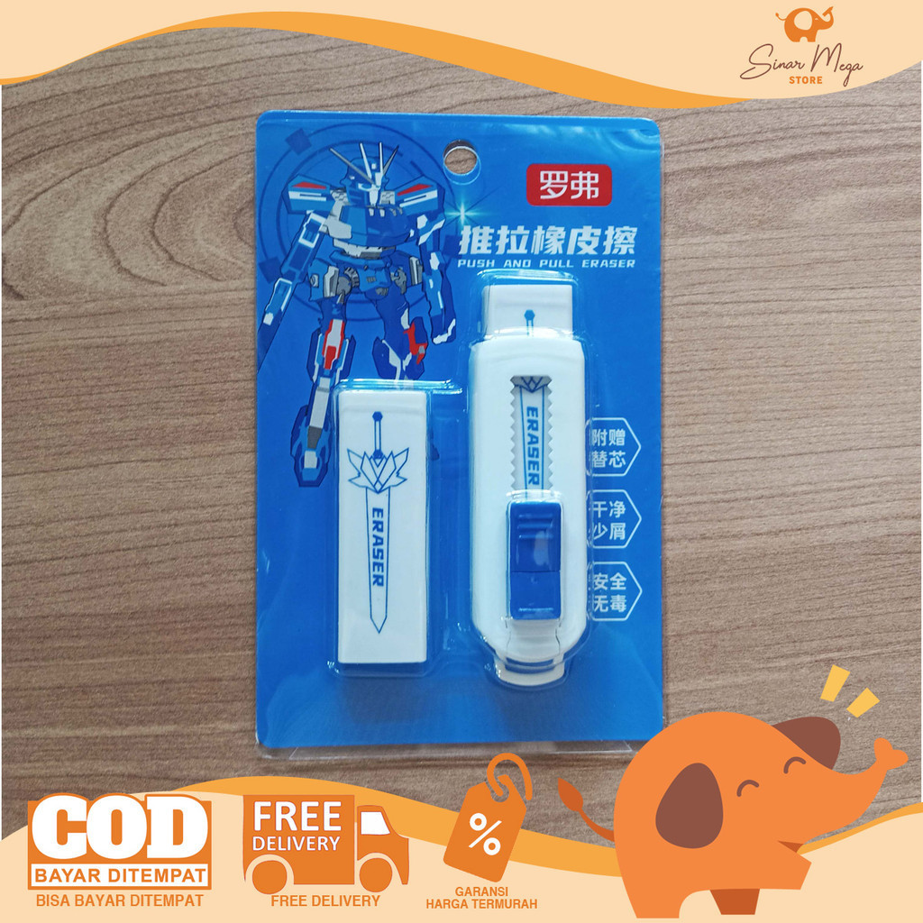 

Fancy Penghapus Mekanik Robot with Refill B-439 Push And Pull Eraser