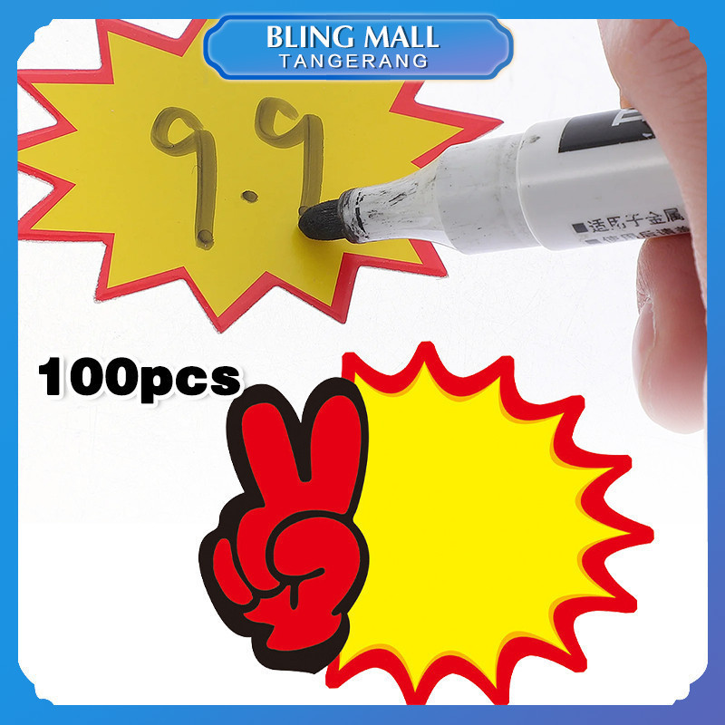 

100PCS Kertas Harga Promo 13x17cm Kertas Pop Card Promo Label Harga Pop Bahan Kertas