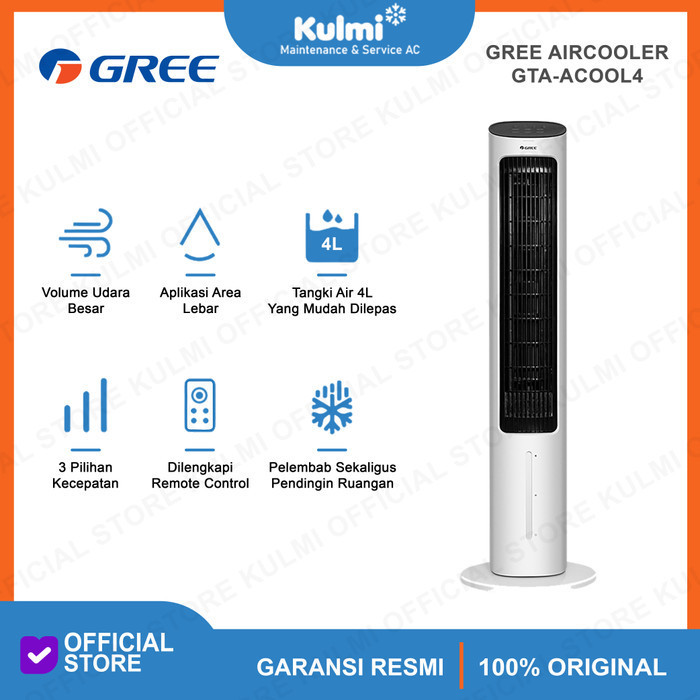 AC GREE Tower Fan Air Cooler - Kapasitas 4 Liter - GREE GTA-ACOOL4