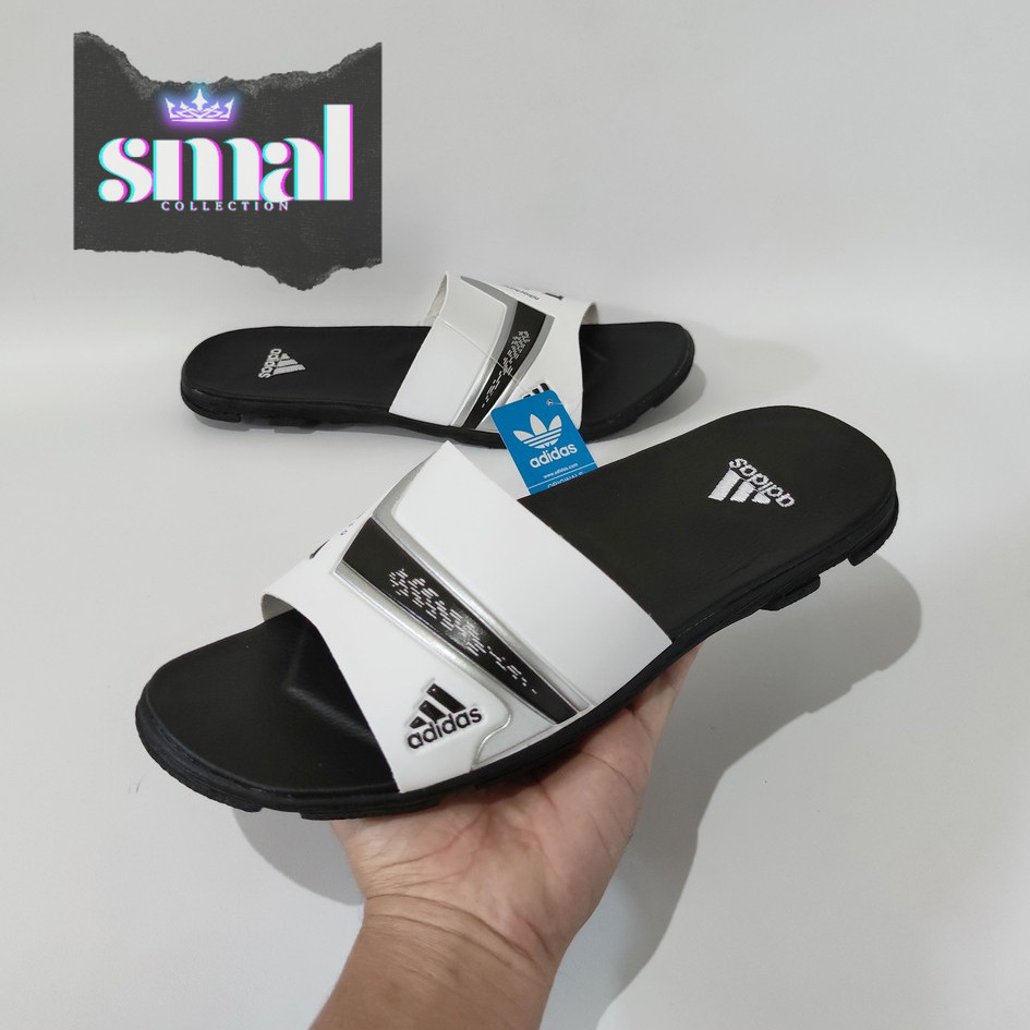 SANDAL SELOP PRIA NITROS PUTIH HITAM/SANDAL SELOP PRIA/SANDAL KASUAL/SANDAL DISTRO/SENDAL PRIA TERBA