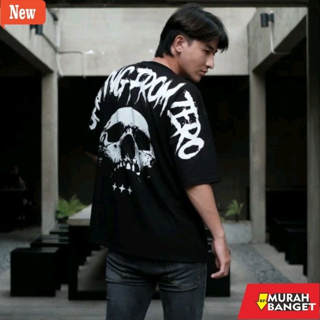 Kaus basic korea jumbo yg lagi viral- Kaos oversize huntercutz starting from zero skull