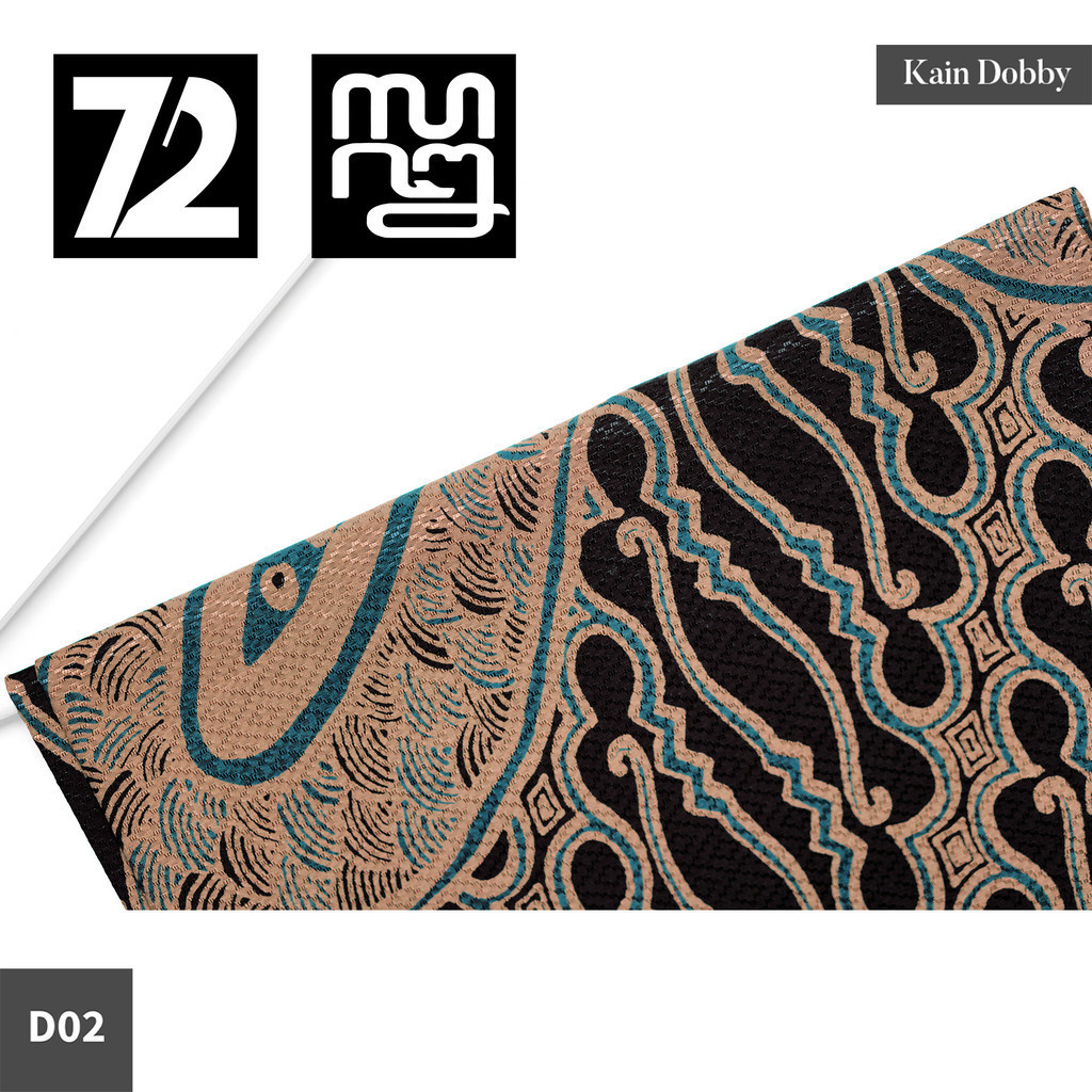KAIN BATIK PREMIUM Bahan Dobby Dobi Dobbi Dolbi Motif Parang Rumput Samudra Warna Tosca Hitam 724917