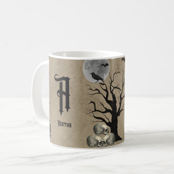 Gelas Mug Inisial huruf Gothic Custom Nama Keko Matoosxkeko